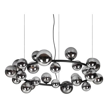 Ideal Lux - LED csillár zsinóron PERLAGE 25xG9/3W/230V 110 cm fekete/füstszínű
