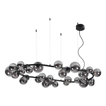 Ideal Lux - LED csillár zsinóron PERLAGE 30xG9/3W/230V 143 cm fekete/füstfekete