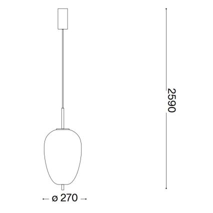 Ideal Lux - LED Csillár zsinóron UMILE LED/20W/230V átm. 27 cm CRI 90 réz/fehér