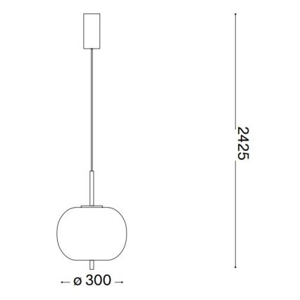 Ideal Lux - LED Csillár zsinóron UMILE LED/20W/230V átm. 30 cm CRI 90 réz/fehér