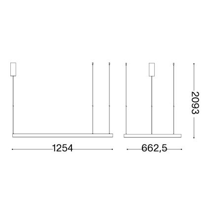 Ideal Lux - LED Csillár zsinóron WAVES LED/45W/230V CRI 90 fekete