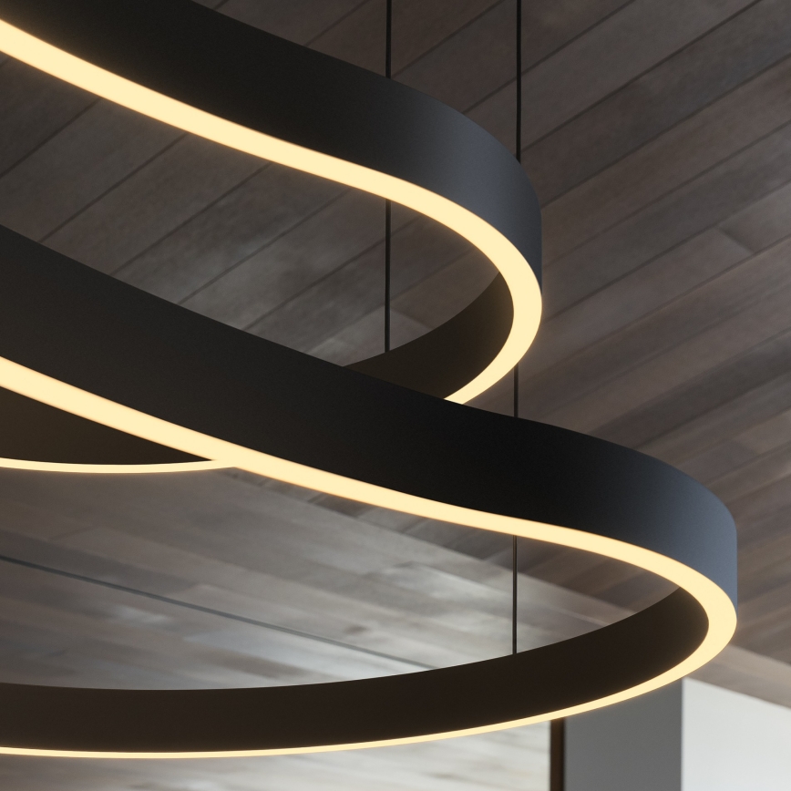 Ideal Lux - LED Csillár zsinóron WAVES LED/54W/230V CRI 90 fekete
