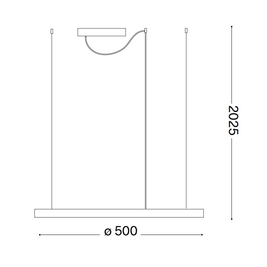 Ideal Lux - LED Dimmelhető csillár zsinóron ORACLE SLIM LED/28W/230V 4000K átm. 50 cm CRI 90 fehér