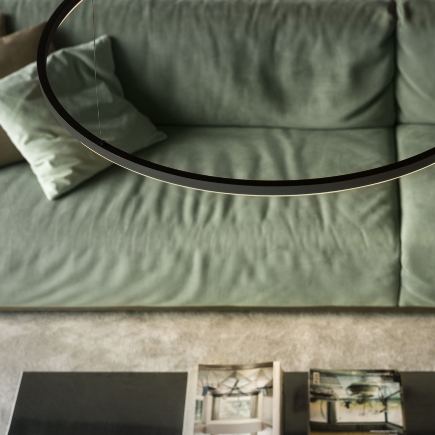 Ideal Lux - LED Dimmelhető csillár zsinóron ORACLE SLIM LED/28W/230V 4000K átm. 50 cm CRI 90 fekete