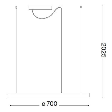 Ideal Lux - LED Dimmelhető csillár zsinóron ORACLE SLIM LED/40W/230V 4000K átm. 70 cm CRI 90 fehér