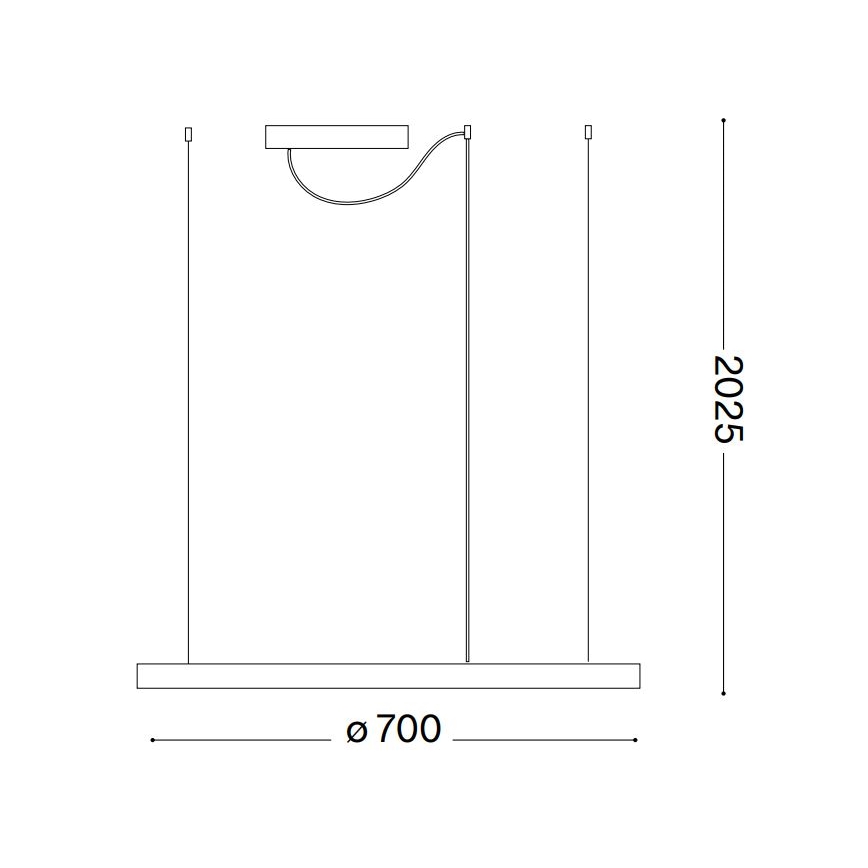 Ideal Lux - LED Dimmelhető csillár zsinóron ORACLE SLIM LED/40W/230V 4000K átm. 70 cm CRI 90 fehér
