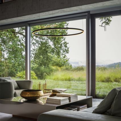 Ideal Lux - LED Dimmelhető csillár zsinóron ORACLE SLIM LED/40W/230V 4000K átm. 70 cm CRI 90 fekete
