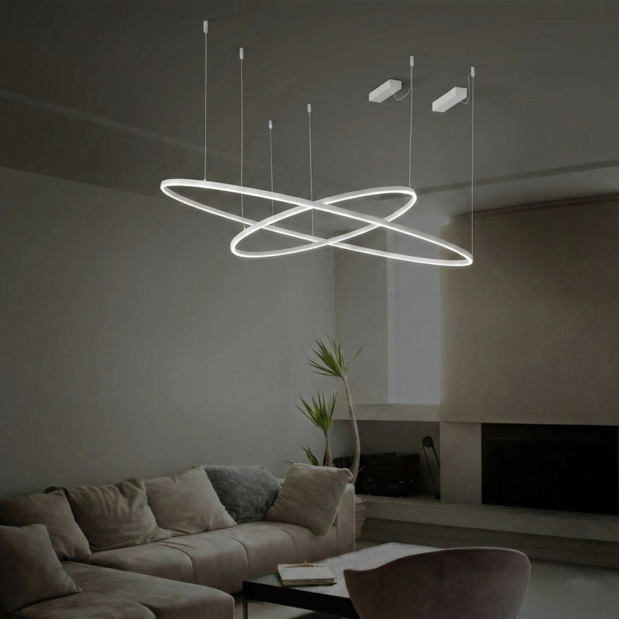 Ideal Lux - LED Dimmelhető csillár zsinóron ORACLE SLIM LED/42W/230V 4000K átm. 90 cm CRI 90 fehér
