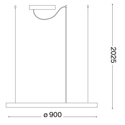 Ideal Lux - LED Dimmelhető csillár zsinóron ORACLE SLIM LED/42W/230V 4000K átm. 90 cm CRI 90 fehér