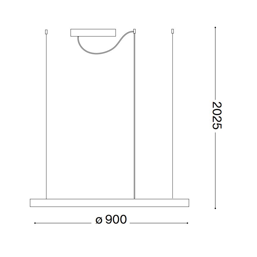 Ideal Lux - LED Dimmelhető csillár zsinóron ORACLE SLIM LED/42W/230V 4000K átm. 90 cm CRI 90 fehér