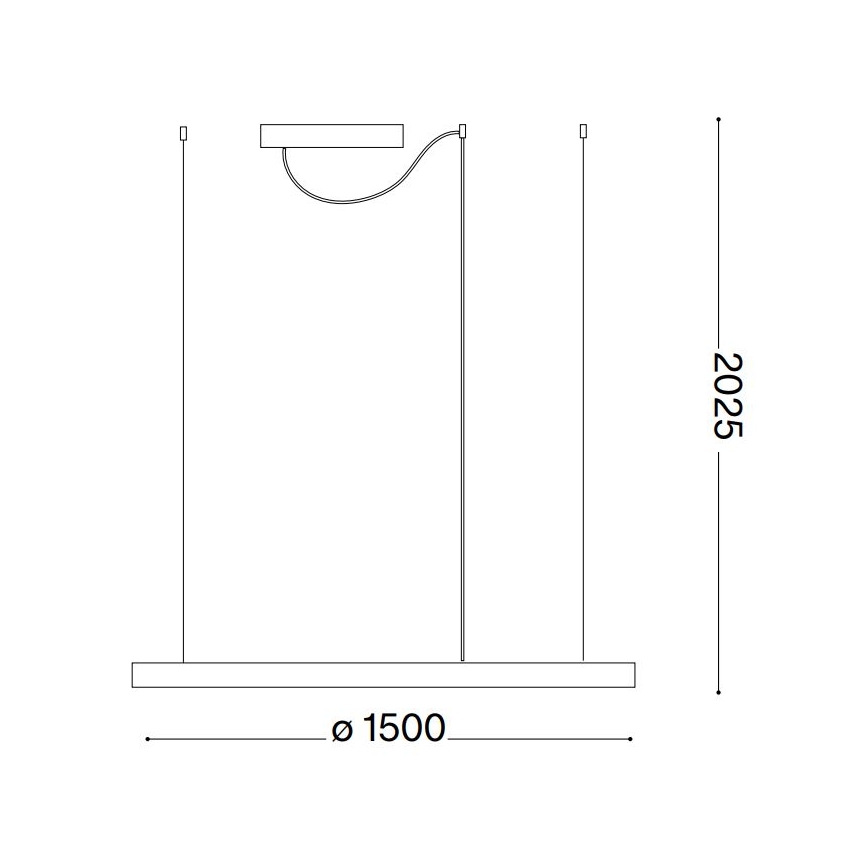 Ideal Lux - LED Dimmelhető csillár zsinóron ORACLE SLIM LED/83W/230V 4000K átm. 150 cm CRI 90 fehér