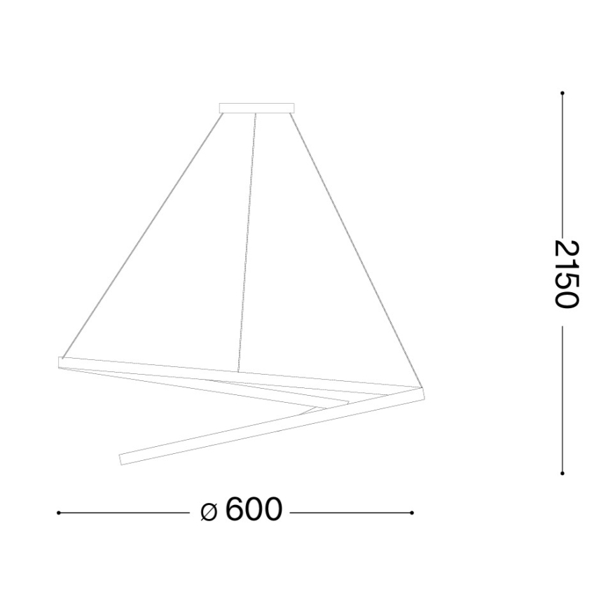 Ideal Lux - LED dimmelhető függeszték kábelen OZ LED/48W/230V átm. 60 cm CRI 90 fehér