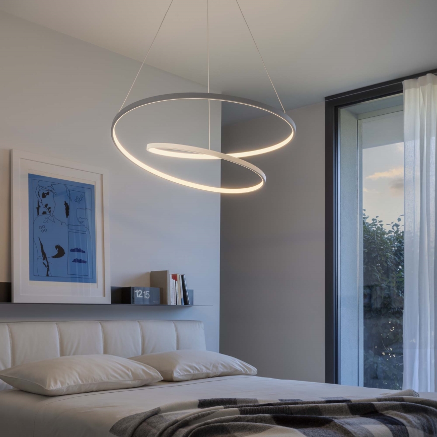 Ideal Lux - LED dimmelhető, kábelen függesztett csillár OZ LED/55W/230V Ø 80 cm CRI 90 fehér