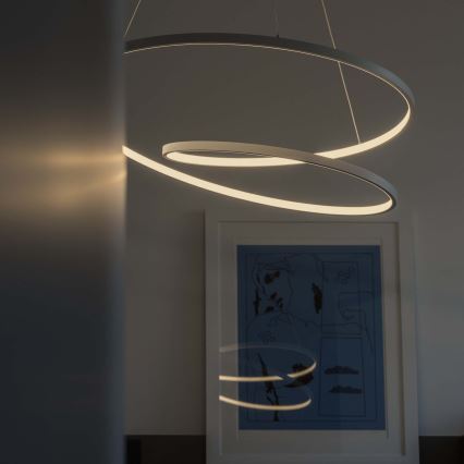 Ideal Lux - LED dimmelhető, kábelen függesztett csillár OZ LED/55W/230V Ø 80 cm CRI 90 fehér