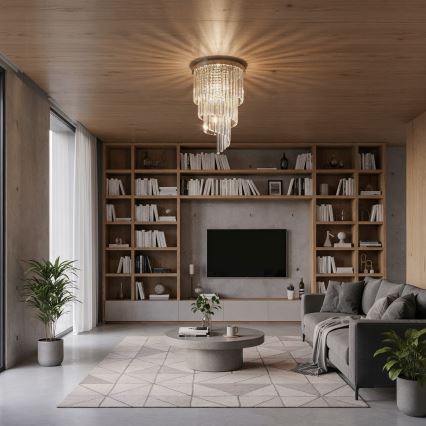 Ideal Lux - LED kristály felületre szerelhető csillár CARLTON 8xE14/40W/230V átm. 40 cm fényes króm