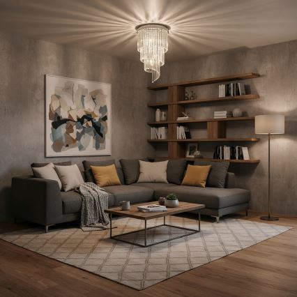 Ideal Lux - LED kristály felületre szerelhető csillár CARLTON 8xE14/40W/230V átm. 40 cm fényes króm