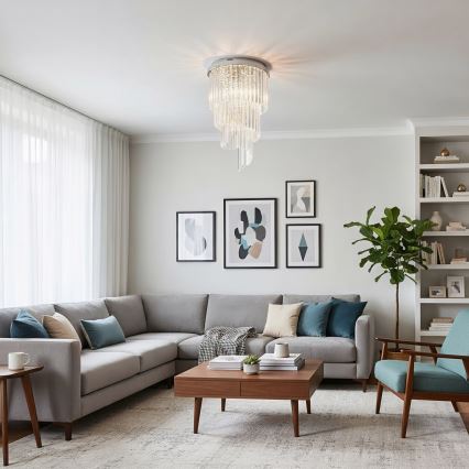 Ideal Lux - LED kristály felületre szerelhető csillár CARLTON 8xE14/40W/230V átm. 40 cm fényes króm