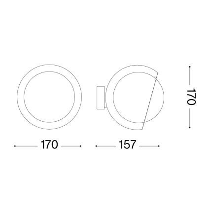 Ideal Lux - LED fali lámpa BLOOM 1xE27/42W/230V fekete