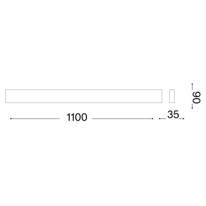 Ideal Lux - LED fali lámpa DELTA LED/37W/230V 4000K 110 cm CRI 90 fekete
