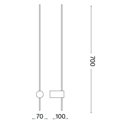 Ideal Lux - LED Fali lámpa ESSENCE LED/12W/230V 2700K 70 cm CRI 90 fekete