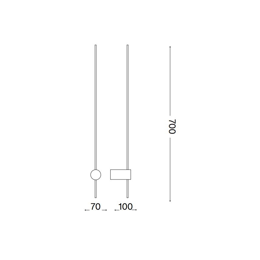 Ideal Lux - LED Fali lámpa ESSENCE LED/12W/230V 3000K 70 cm CRI 90 fehér