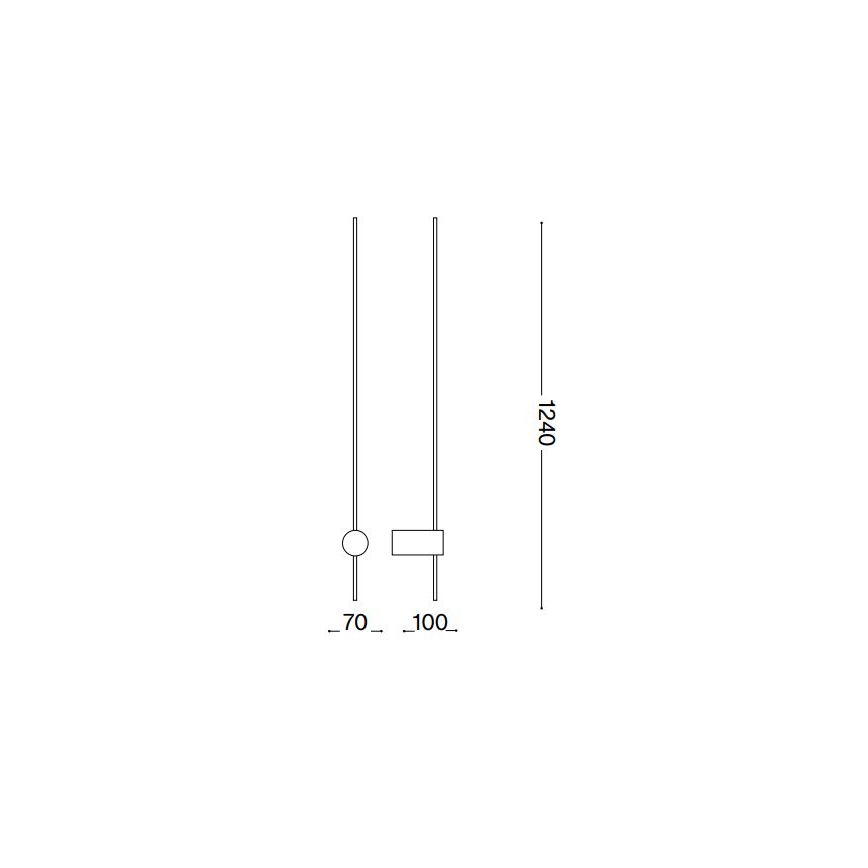 Ideal Lux - LED Fali lámpa ESSENCE LED/19W/230V 3000K 124 cm CRI 90 fekete