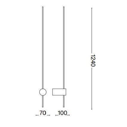 Ideal Lux - LED Fali lámpa ESSENCE LED/19W/230V 4000K 124 cm CRI 90 fekete