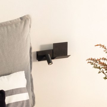 Ideal Lux - LED Fali lámpa KOMODO LED/4,5W/230V USB CRI 90 fekete