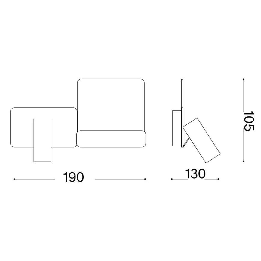 Ideal Lux - LED Fali lámpa KOMODO LED/4,5W/230V USB CRI 90 fekete