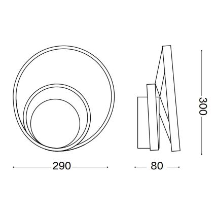 Ideal Lux - LED Fali lámpa OZ LED/26W/230V CRI 90 fehér