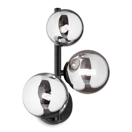 Ideal Lux - LED Fali lámpa PERLAGE 3xG9/3W/230V fekete/füstös