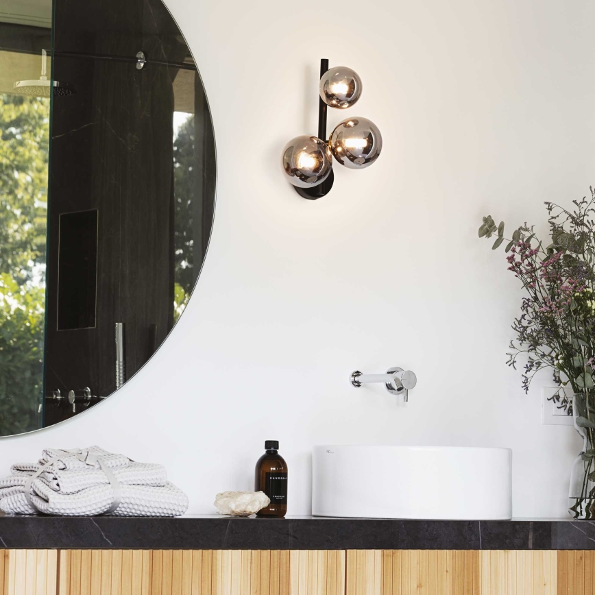 Ideal Lux - LED Fali lámpa PERLAGE 3xG9/3W/230V fekete/füstös