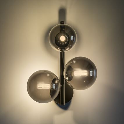 Ideal Lux - LED Fali lámpa PERLAGE 3xG9/3W/230V fekete/füstös