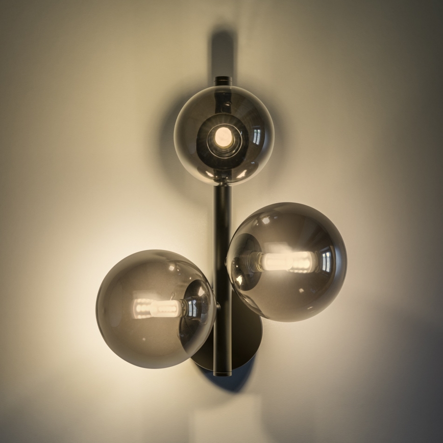 Ideal Lux - LED fali lámpatest PERLAGE 3xG9/3W/230V fekete/füstszínű fekete