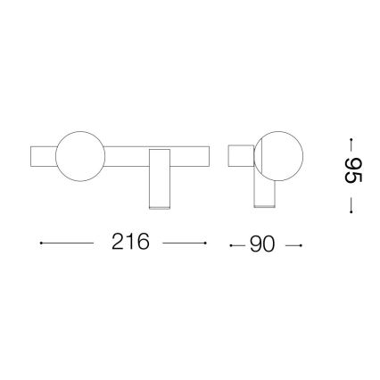 Ideal Lux - LED fali lámpa PING PONG 2xLED/3W/230V CRI 90 matt króm