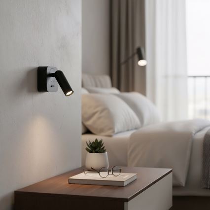 Ideal Lux - LED Fali spotlámpa BEAN LED/3W/230V CRI 90 fekete