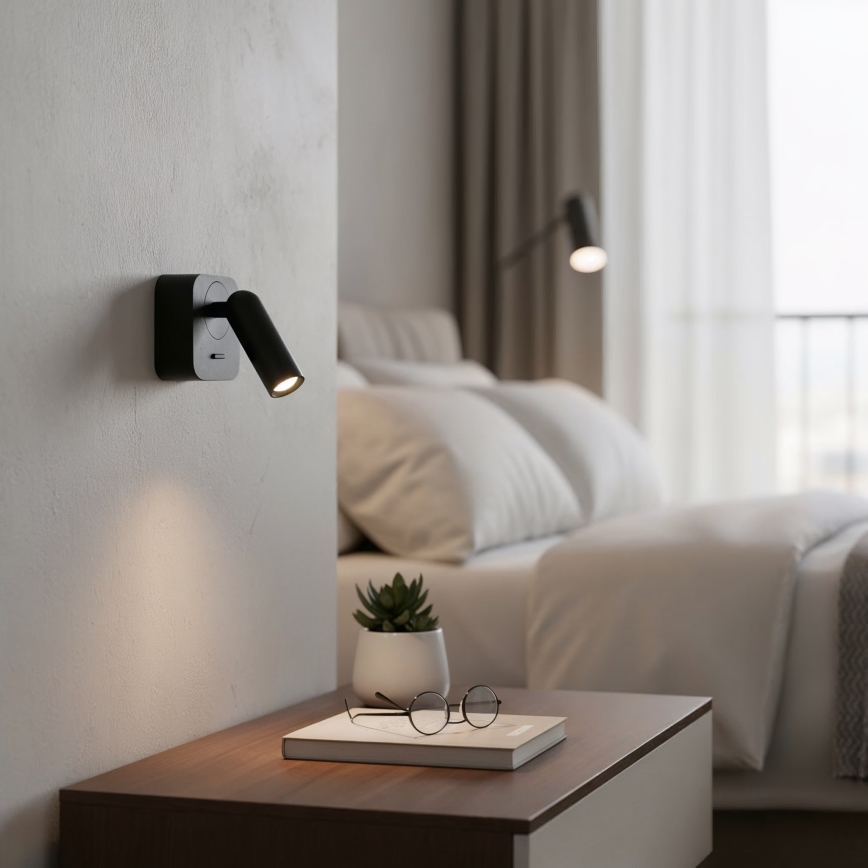 Ideal Lux - LED Fali spotlámpa BEAN LED/3W/230V CRI 90 fekete