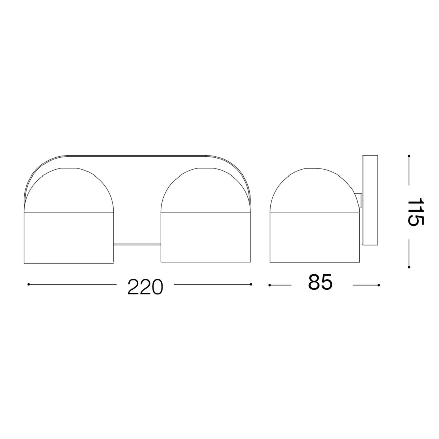 Ideal Lux - LED Fali spotlámpa DODO 2xGX53/9W/230V fehér