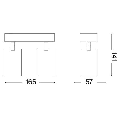 Ideal Lux - LED fali spotlámpa DYNAMITE 2xGU10/7W/230V CRI 90 sárgaréz