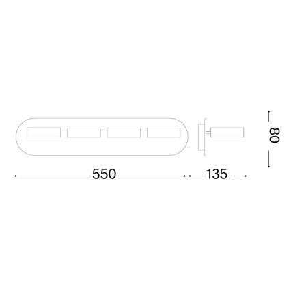 Ideal Lux - LED fali spotlámpa OBY 4xLED/6W/230V CRI 90 fehér