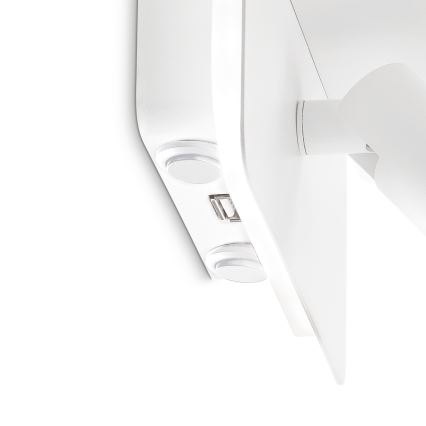 Ideal Lux - LED fali spotlámpa PIANO LED/10W/230V CRI 90 USB fehér