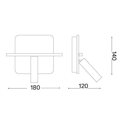 Ideal Lux - LED fali spotlámpa PIANO LED/10W/230V CRI 90 USB fehér