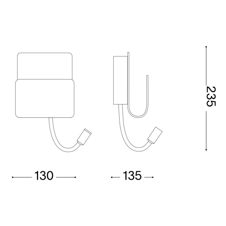 Ideal Lux - LED Fali spotlámpa - check flexibilis kislámp PROBE LED/9,5W/230V USB CRI 90 fehér