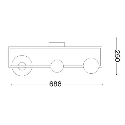 Ideal Lux - LED Felületre szerelhető csillár ANGOLO 3xG9/3W/230V réz