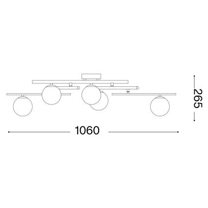 Ideal Lux - LED Felületre szerelhető csillár ATLAS 5xG9/3W/230V arany