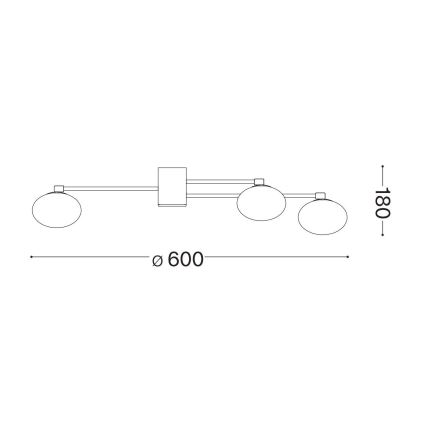 Ideal Lux - LED Felületre szerelhető csillár HERMES 5xG9/3W/230V átm. 60 cm arany
