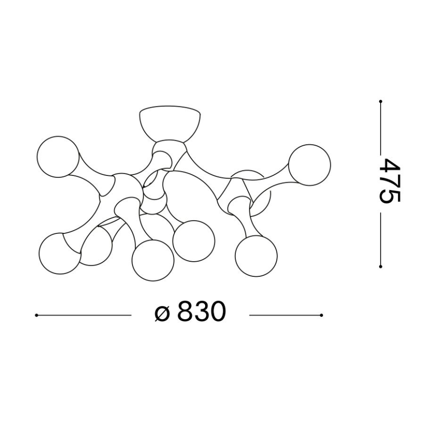 Ideal Lux - LED Felületre szerelhető csillár NODINO 9xG9/3W/230V fehér