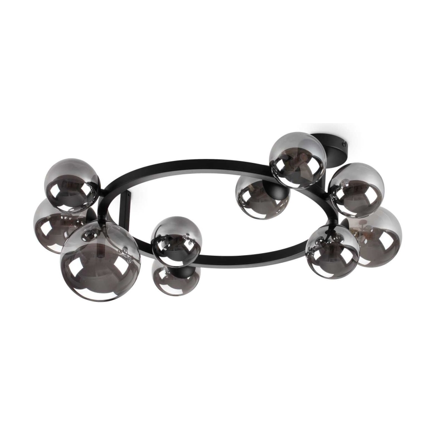 Ideal Lux - LED Felületre szerelhető csillár PERLAGE 10xG9/3W/230V átm. 70 cm fekete/füstös