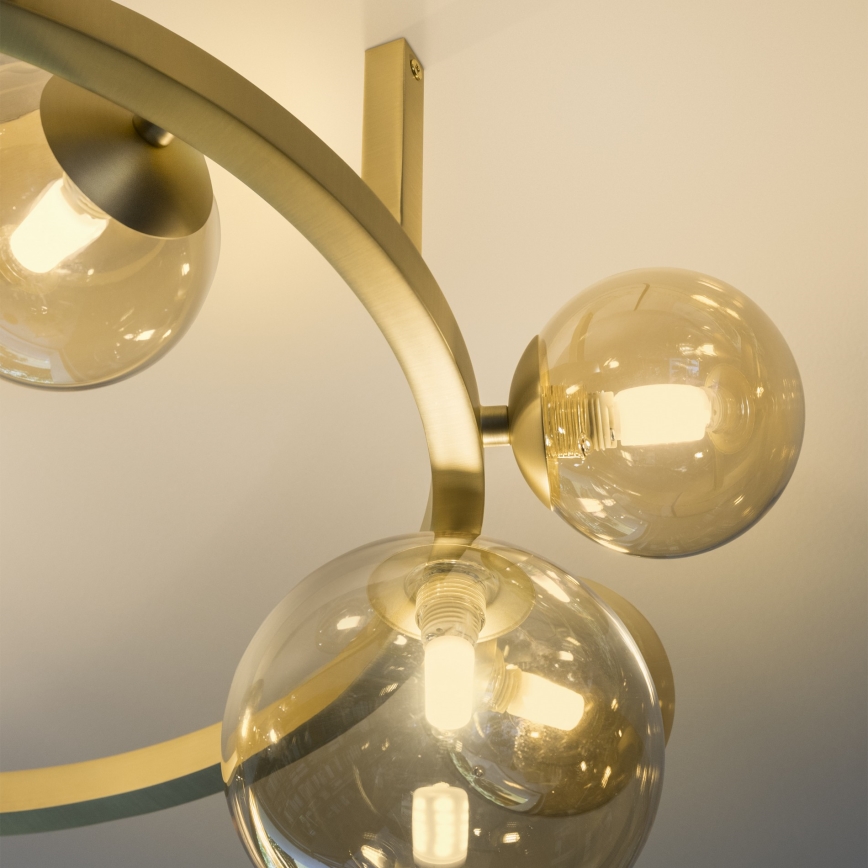 Ideal Lux - LED felületre szerelhető csillár PERLAGE 10xG9/3W/230V átm. 70 cm arany/füstbézs