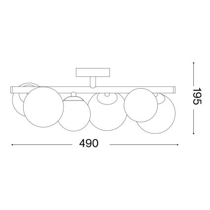 Ideal Lux - PERLAGE LED felületre szerelhető csillár 6xG9/3W/230V 49 cm arany/füstös bézs